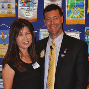 David Thorson and wife Chieko pose for a photo opp.