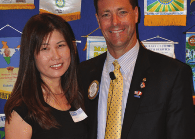 David Thorson and wife Chieko pose for a photo opp.