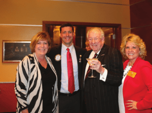 Our speaker was the previous Mayor of Las Vegas Oscar Goodman along with President Dave and the President of the Kiwanis clubs along with Lisa Ferrell (Right).