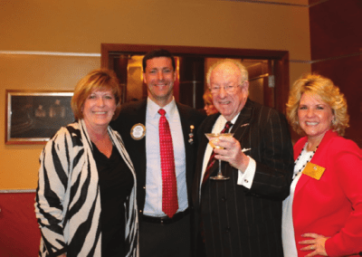 Our speaker was the previous Mayor of Las Vegas Oscar Goodman along with President Dave and the President of the Kiwanis clubs along with Lisa Ferrell (Right).