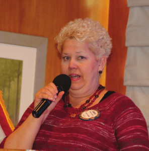 anice Lenke introduced our speaker magician Greg Devereaux.