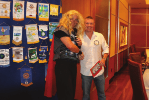 Chris Chapman win the drawing for Arleen Sirois’s Children’s books.