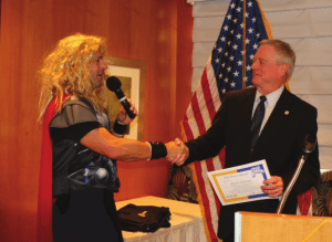 Thor presents our speaker with our Sole Power Award.