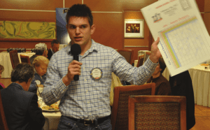 Erik Astramecki sells spots on our Super Bowl Board.