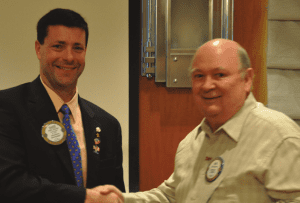 Dave Thorson gives Paul Harris +4 award to Bob Barnard.