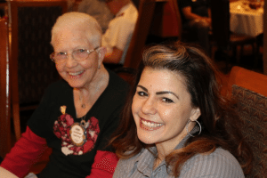 Joan Murdock is joined by her friend for lunch