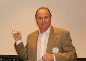 Past President Jim Hunt misses his chance at the Joker.