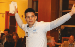 Erik Astramecki model the Car Show tee shirts that are for sale.