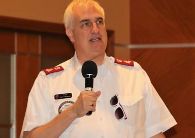 Salvation Army Major Randy Kinnamon shared the urgent need for bottled water.