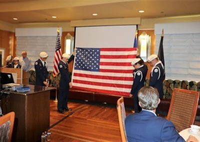 The closing moments of the folding and retirement of our flag by the Color Guard.