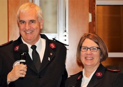 Major Randy Kinnamon of the Salvation Army introduced his wife Cheryl.