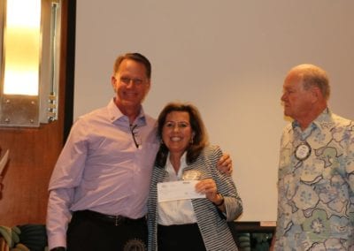 PP’s Russ Swain and Kathy Dalvey share the honors along with Gary Vause in winning the Fantasy Football Challenge.