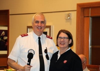 Major Randy Kinnamon of the Salvation Army introduced his wife Cheryl