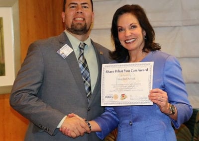 Mary Beth Sewald, CEO of the Las Vegas Metro Chamber of Commerce was presented with our “Share What You Can” award.