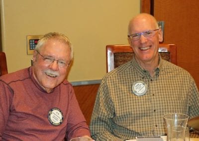 Two old timers join for lunch RB Brinton and PP Steve Casey.