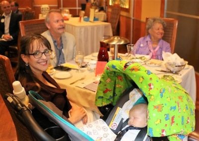 Michael's head table included his wife Amanda, baby Samuel, PP Randy Donald and our speaker PDG Sylvia Whitlock