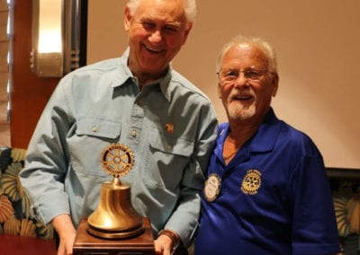 Walt Rulffes and Bob Werner pose with our proudly earned Governor's Bell