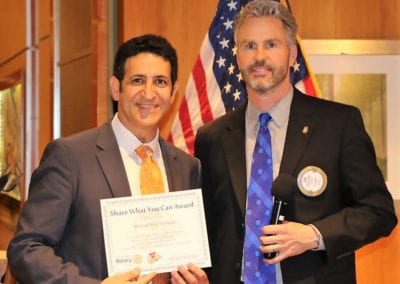 President Jim presented our speaker Dr. Marwan Sabbagh of the Lou Ruvo Center with our “Share What You Can Award”.