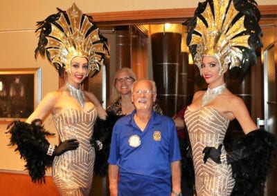 Our greeters and Showgirls were a hit with Bob and photo bomber Jaime