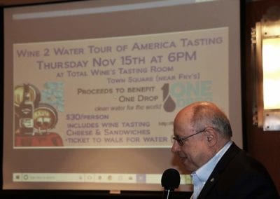 Stu Lipoff announced the upcoming Wine2Water event in November.