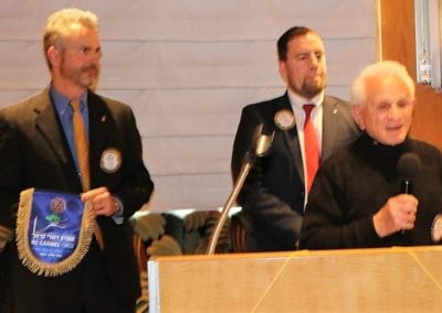 PP Michael Gordon presented President Jim with a banner from the Israeli Rotary of Carmel that sent us funds for the people who suffered from the 2017 mass shooting. Jerry Engel led us in a Hebrew invocation.