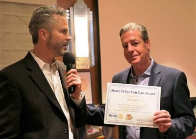 President Jim presented our speaker Ron Kaiser of Nevada Ballet with our “Share What You Can Award”
