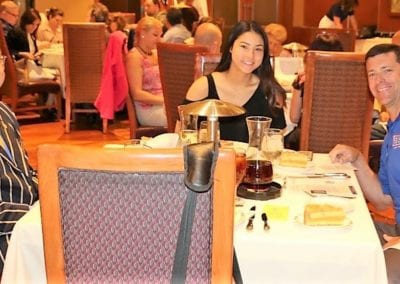 At president Jim’s head table was Anil Melnick, Dave’s daughter Mia and our speaker PP Dave Thorson the director of our USO clubs at McCarren airport.
