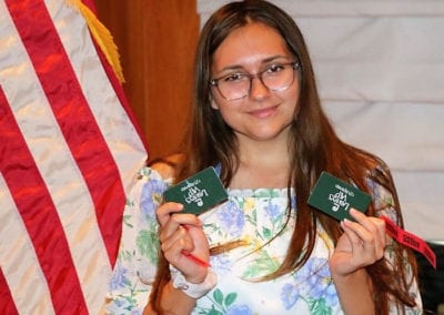 Francesca’s daughter Alyssa won the Lawry Bucks and plans on taking her sister to dinner.