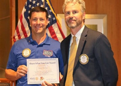 President Jim presented PP David Thorson of the USO with our “Share What You Can Award”
