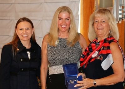 Melanie Muldowney and President Jackie awarded Rose Falocco with Major Donor Level 1.