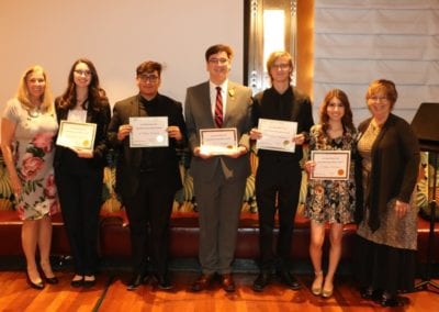 President Jackie presented awards to our Dan Stover music competitors along with Judith Pinkerton who Chaired the event.