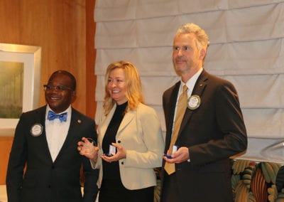 Kim Nyoni delivers major donor awards to PP Jim Kohl and Judith Kohl