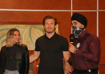 SAA Bhavan Singh is in the Stanley Cup playoff spirit introducing a local hockey star and his wife as guests