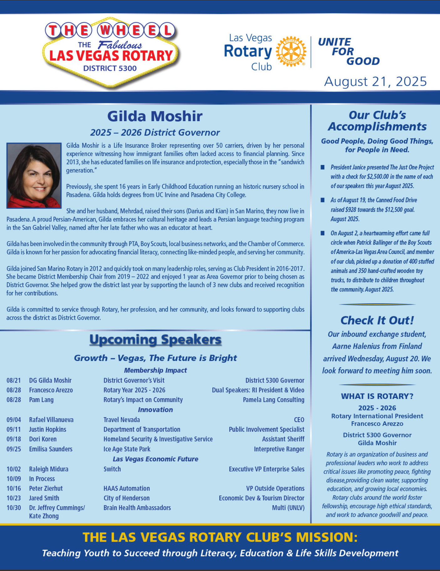 Las Vegas Rotary The Week August 21, 2025