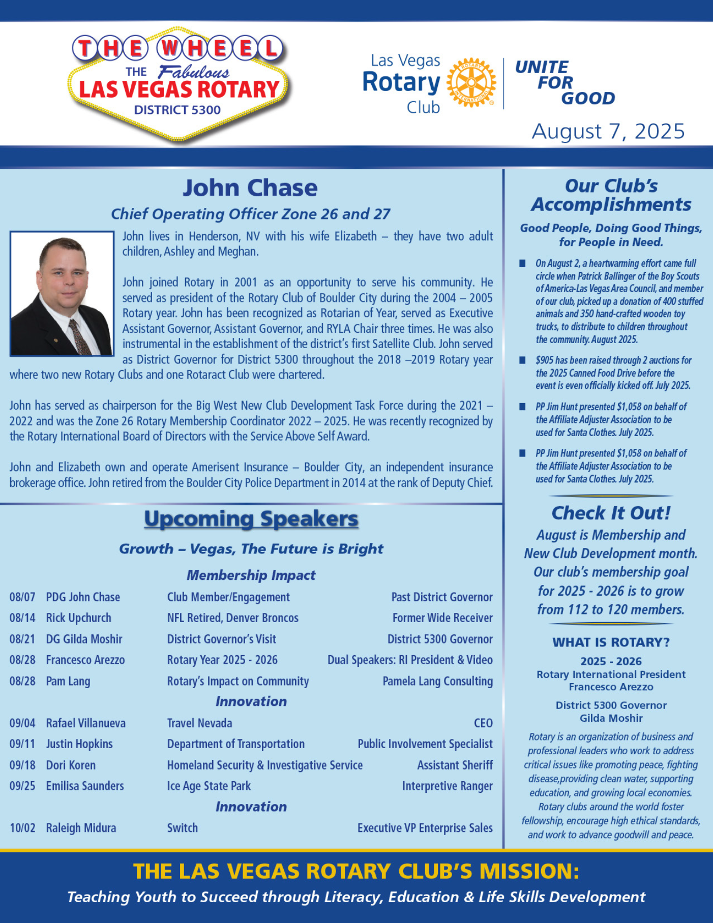 Las Vegas Rotary The Week July 31, 2025