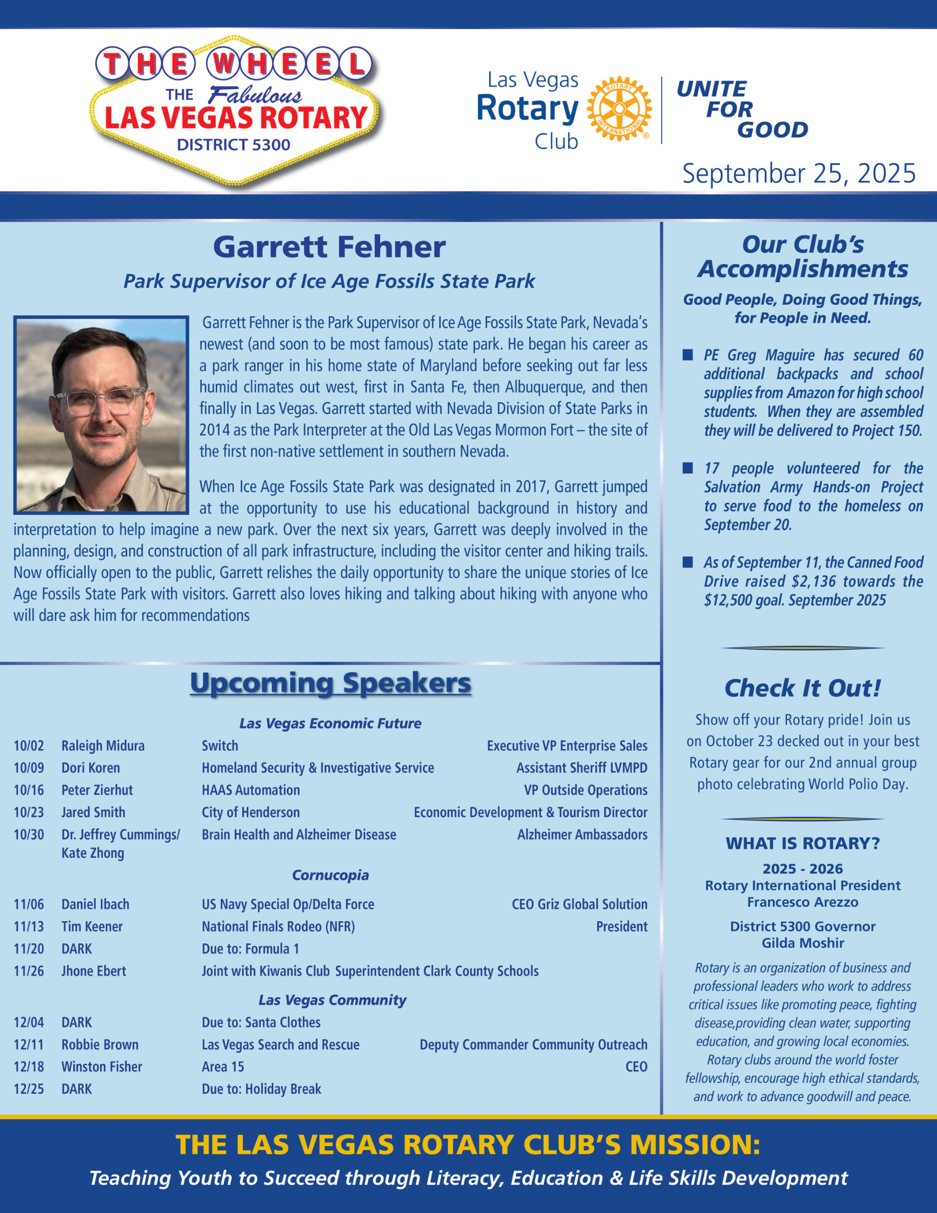 Las Vegas Rotary The Week September 25, 2025