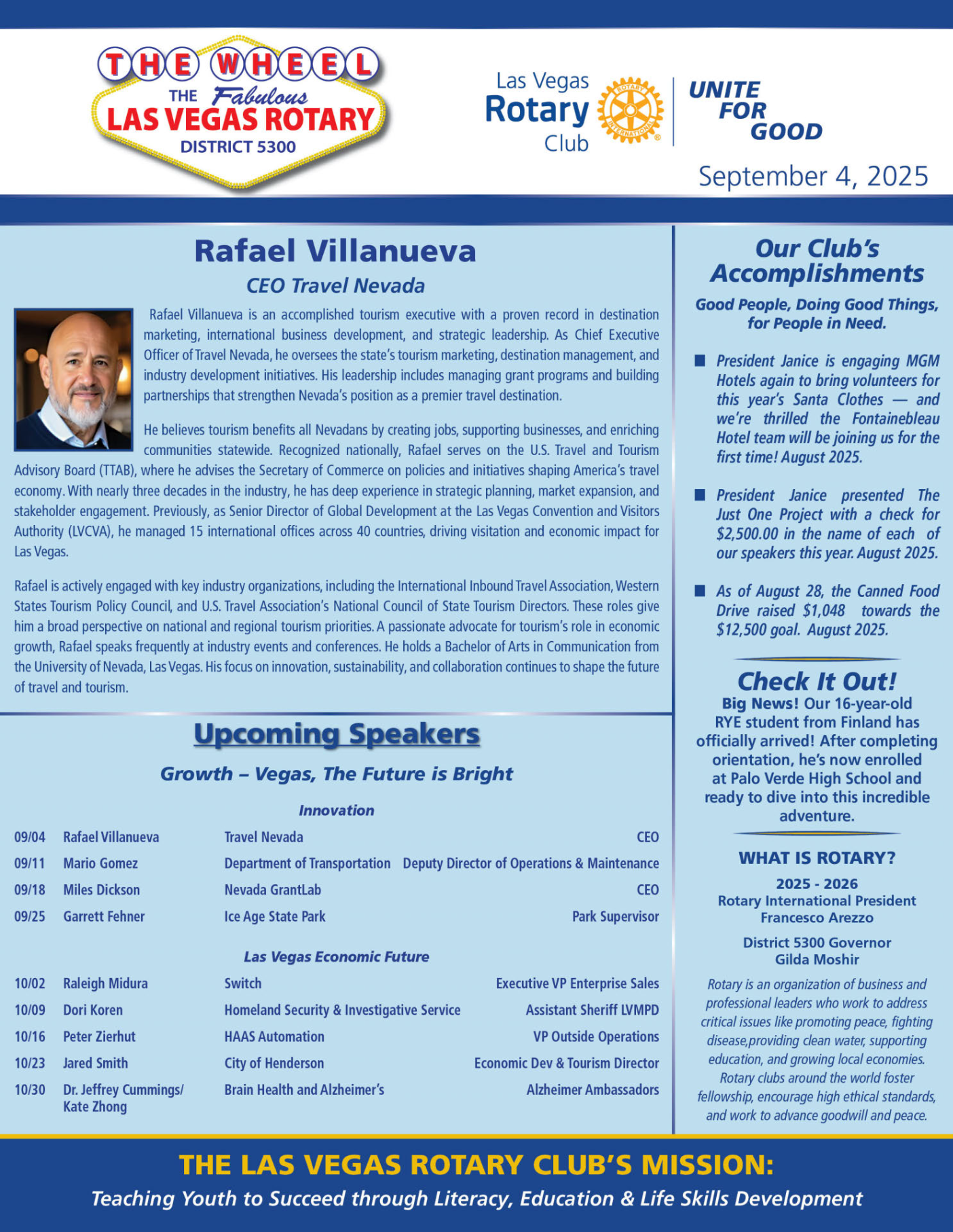 Las Vegas Rotary The Week September 4, 2025