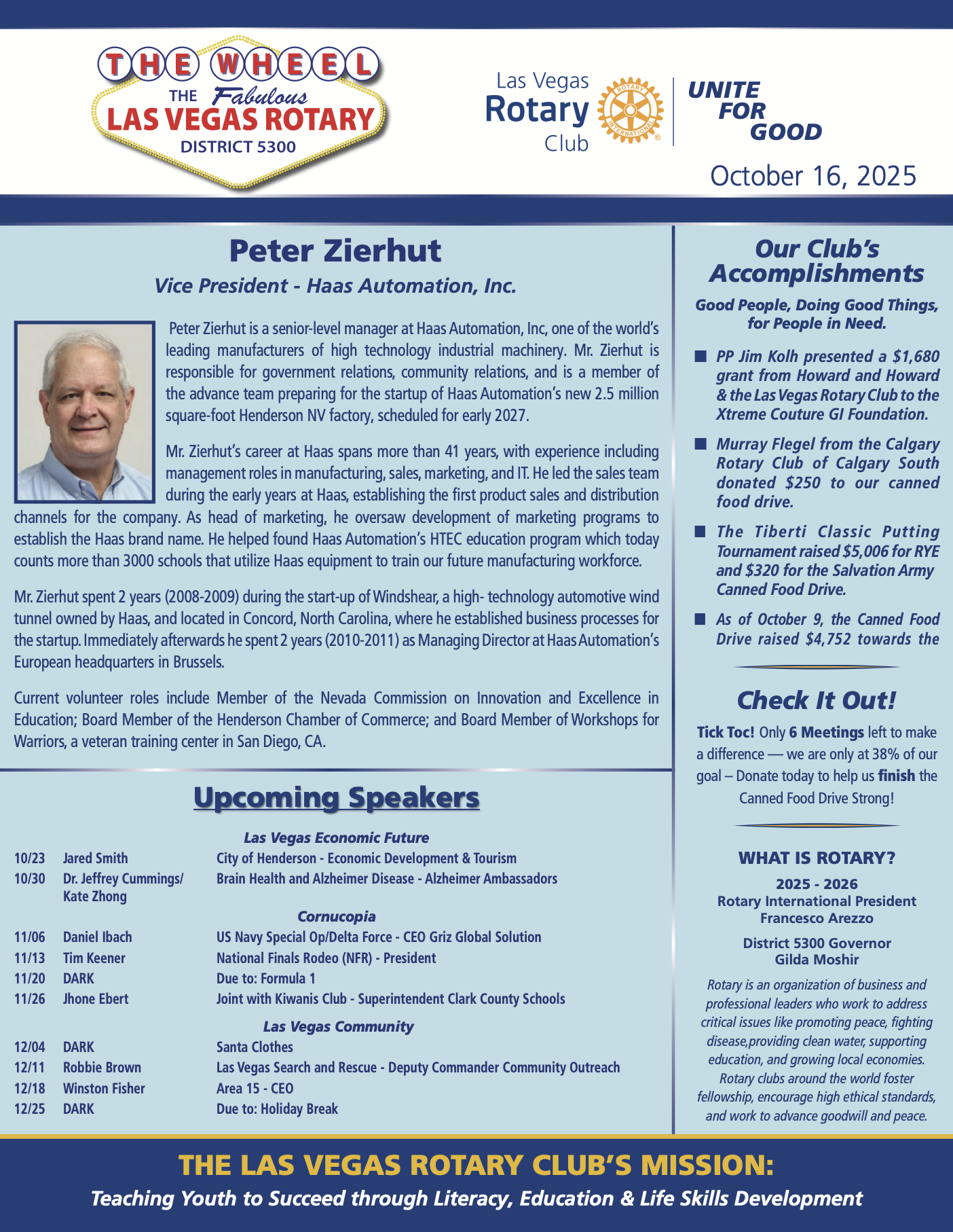 Las Vegas Rotary The Week October 16, 2025