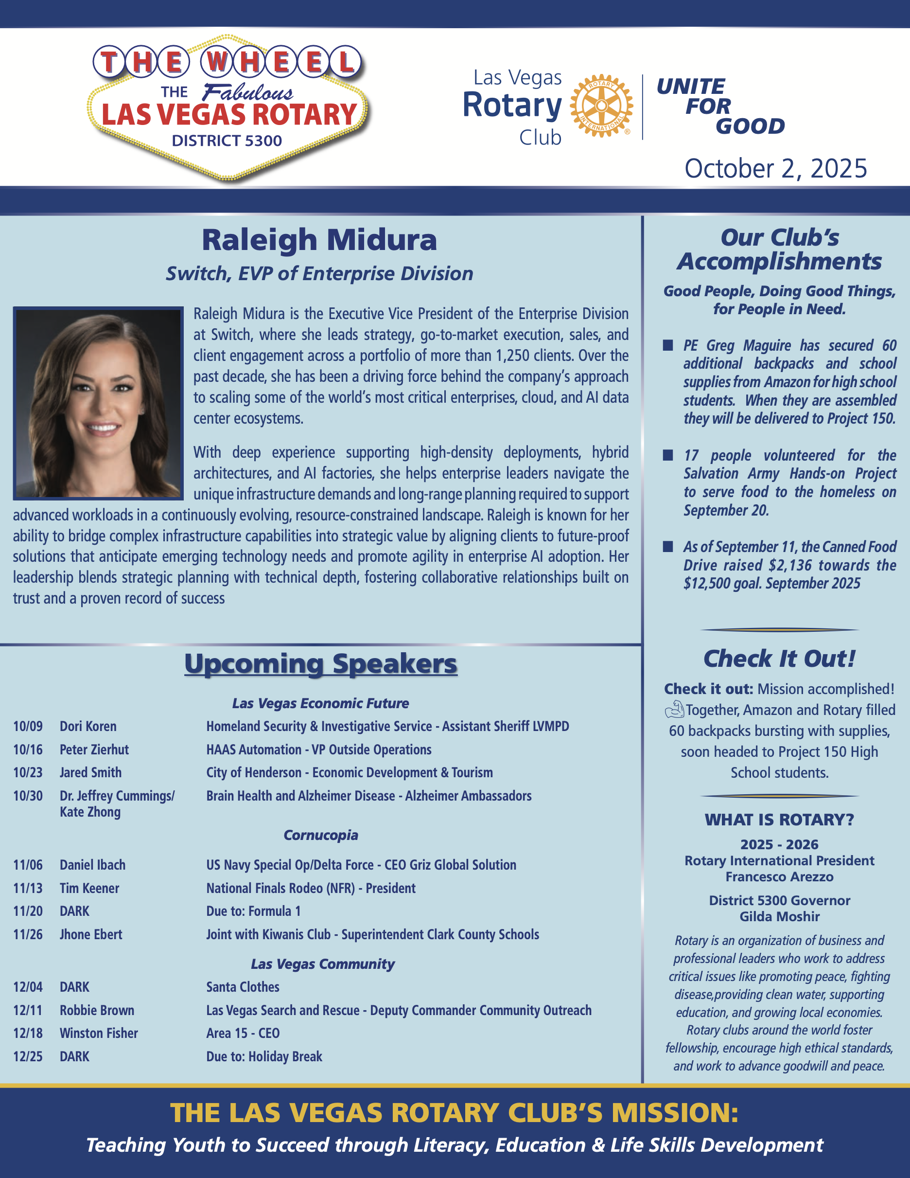 Las Vegas Rotary The Week October 2, 2025