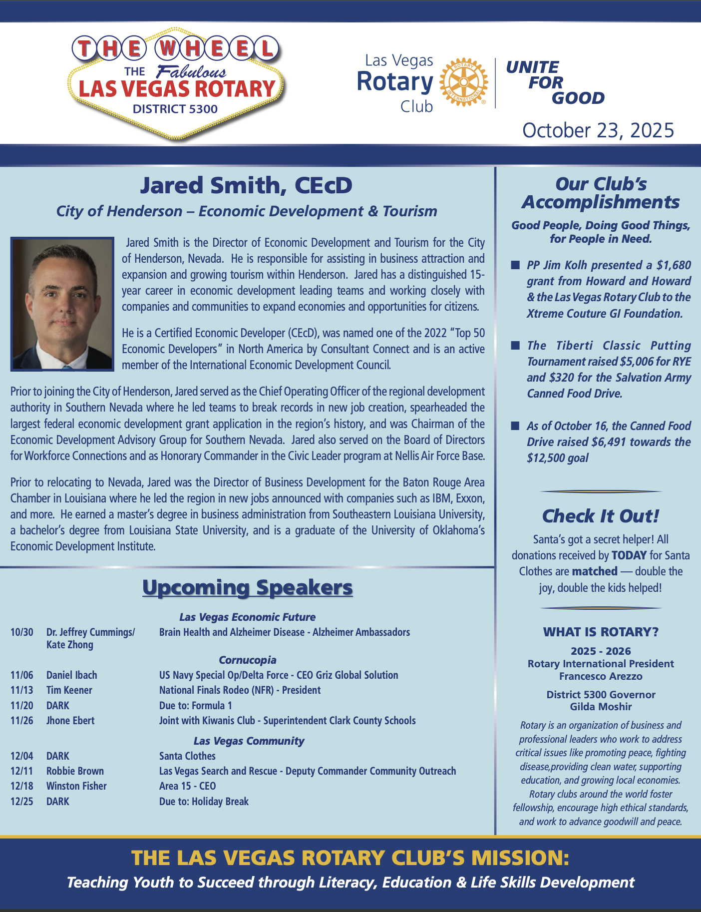 Las Vegas Rotary The Week October 23, 2025