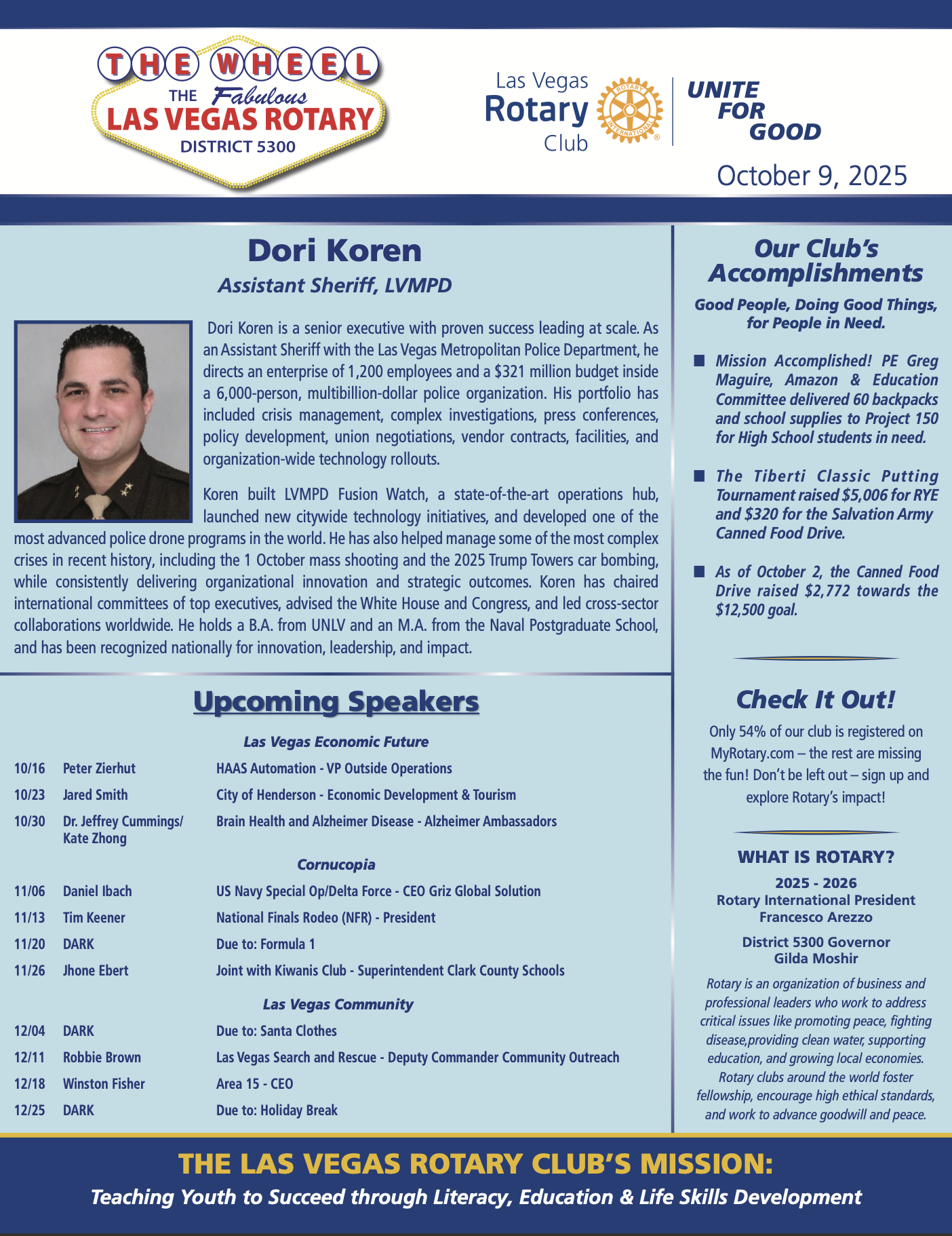 Las Vegas Rotary The Week October 9, 2025