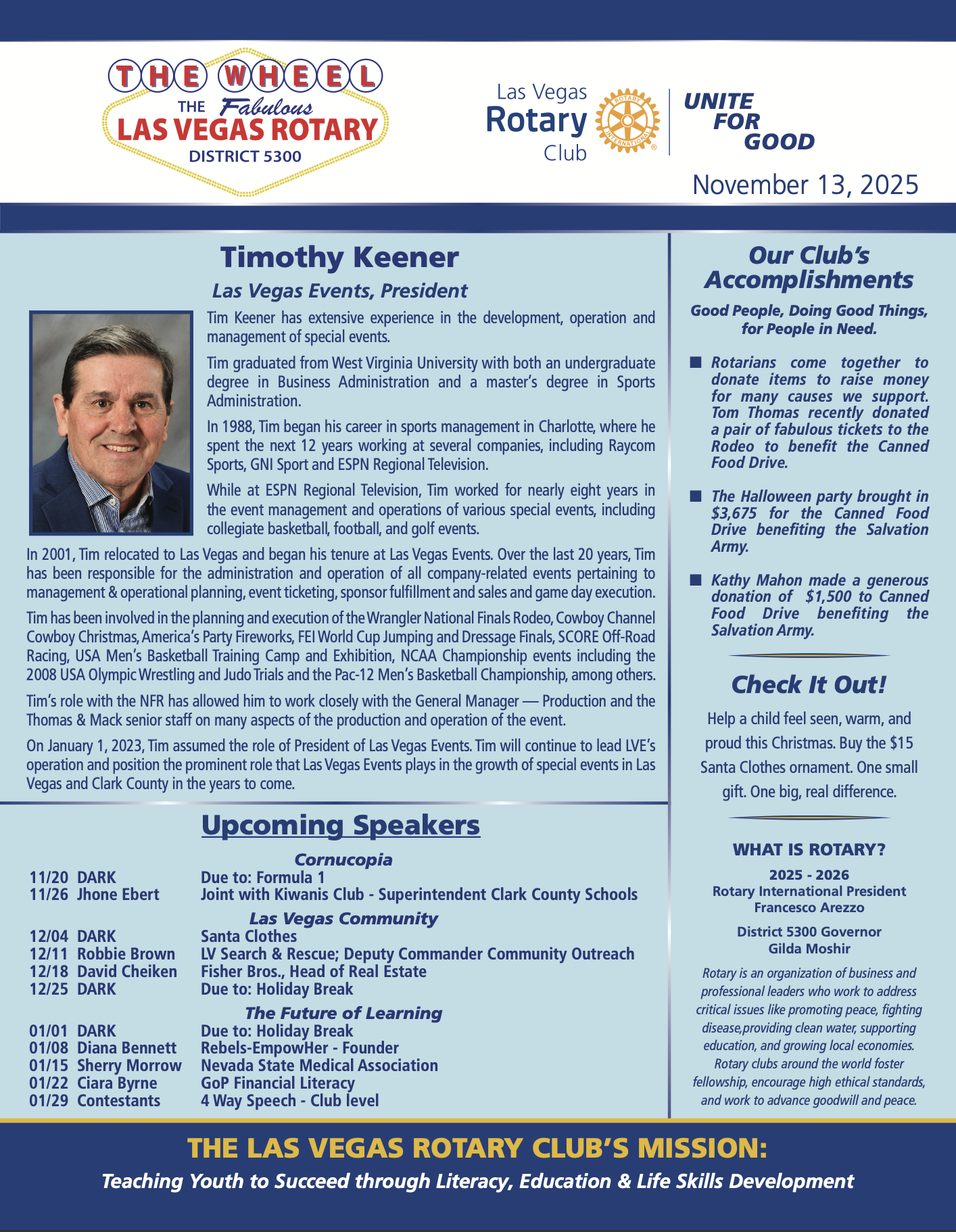 Las Vegas Rotary The Week November 13, 2025