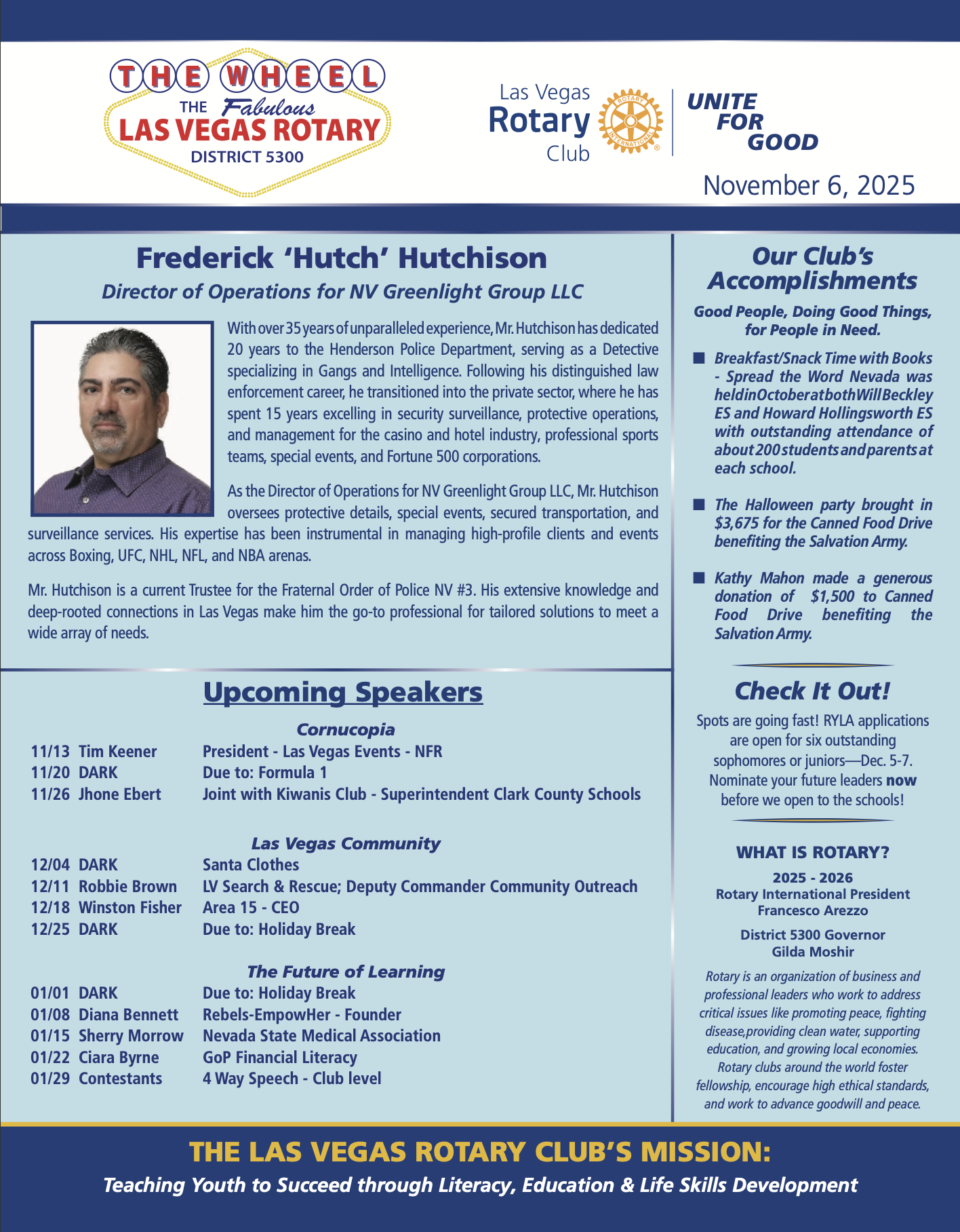Las Vegas Rotary The Week November 6, 2025