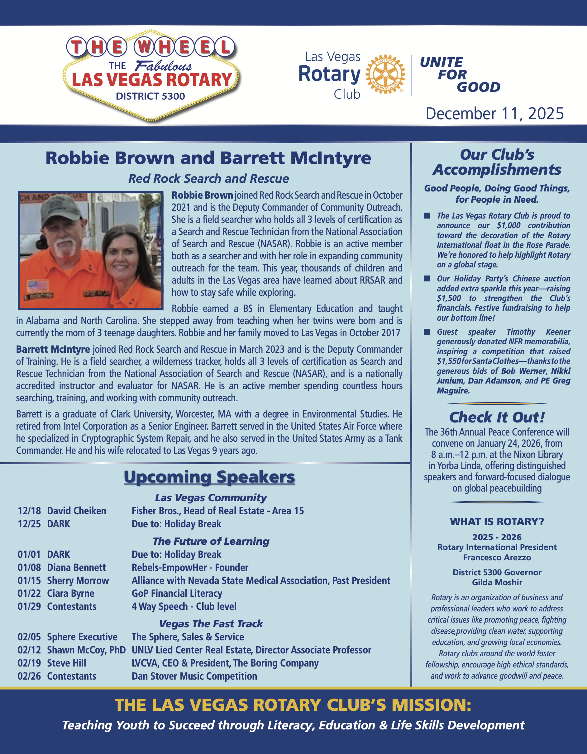 Las Vegas Rotary The Week December 11, 2025