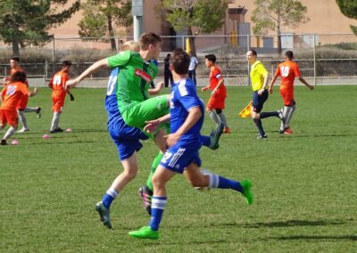 players kicking a soccer ball at the Las Vegas Mayor's Cup