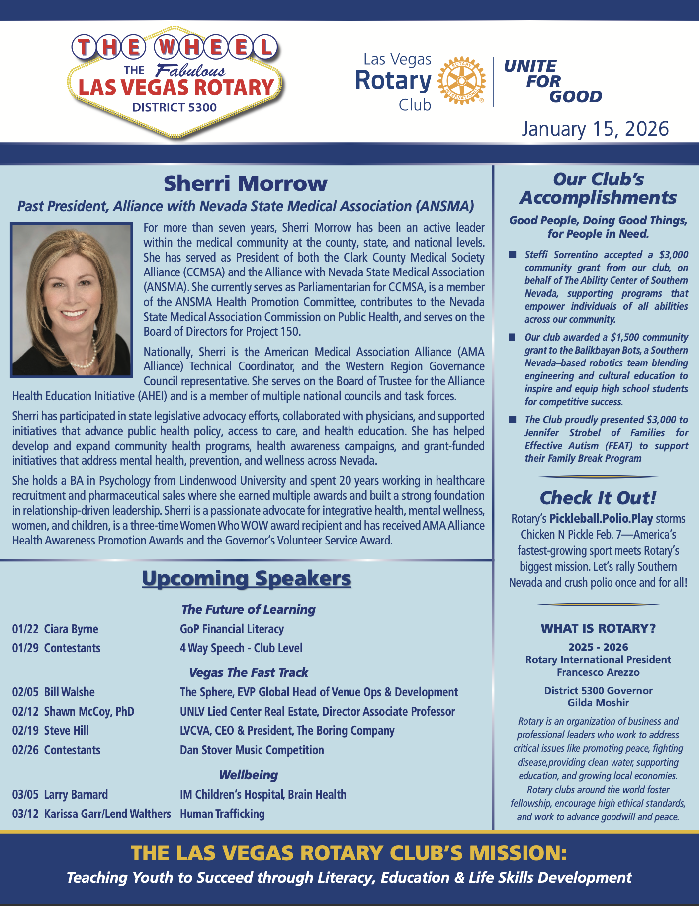 Rotary Wheel January 15 2026