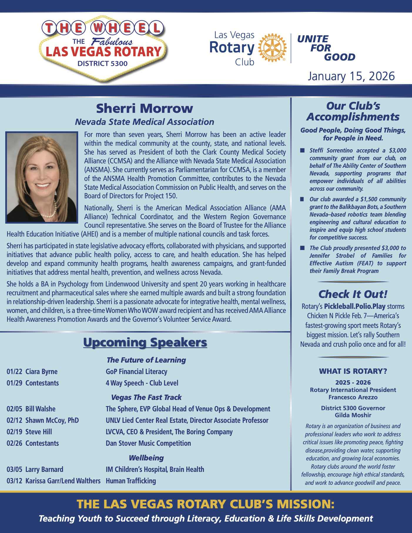 Rotary Wheel January 15 2026