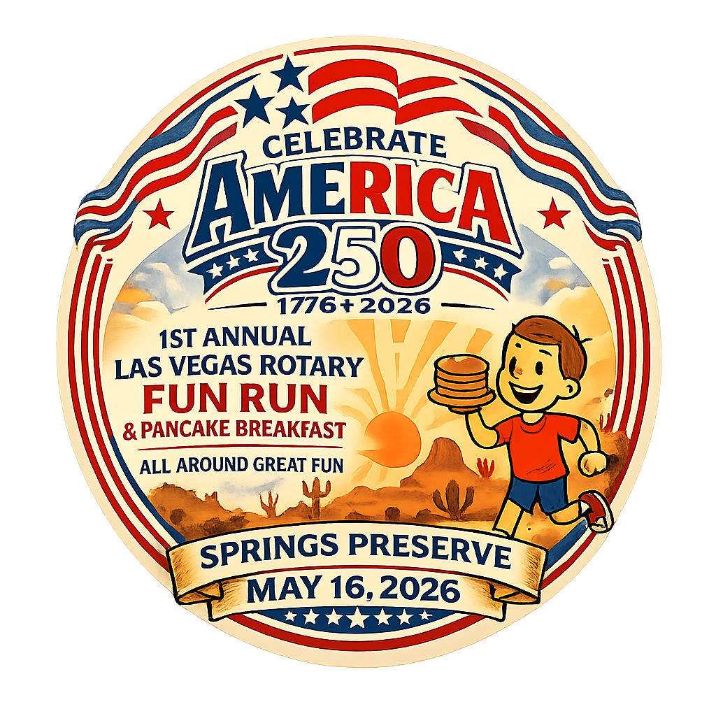 Las Vegas Rotary Club's America 250 Fun Run and Pancake Breakfast main logo 2026
